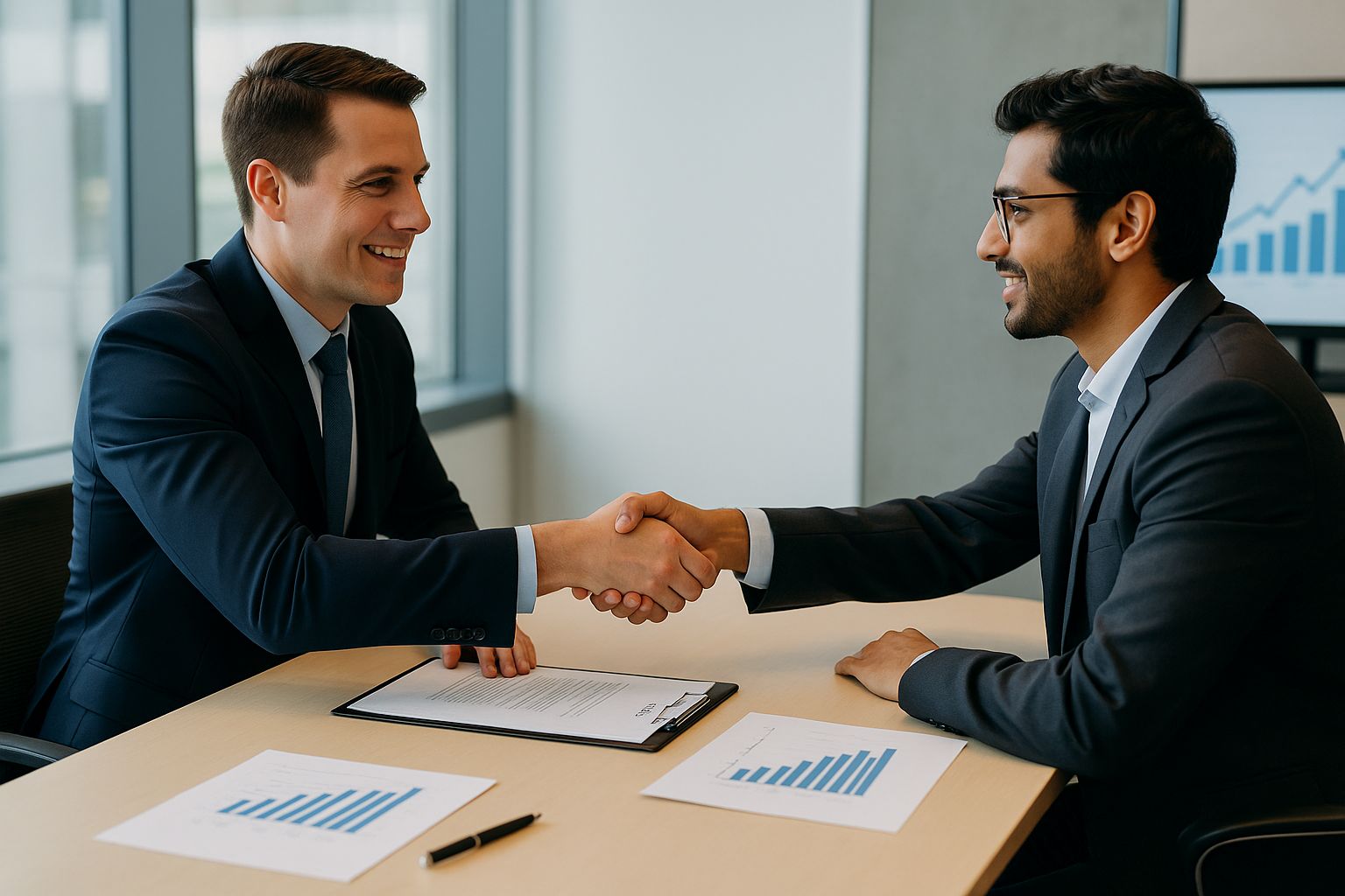 Professional business meeting for salary negotiation